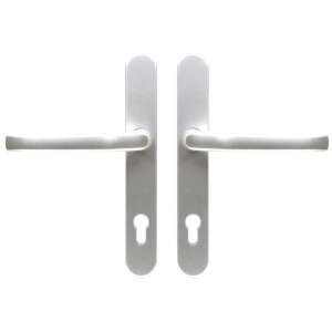 Silver door handle set with keyhole, <product_name>RHD  0031 92  manivelă-mâner F1, 92mm Argintie - Door Knobs & Handle