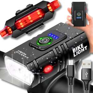 Extra silné svetlo 2ks T6 LED vodotesné predné a zadné svetlá na bicykel, USB