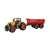 Yellow tractor with red tipping trailer
