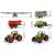 Dimensions of 6-piece toy farm vehicle set, tractors and trailers