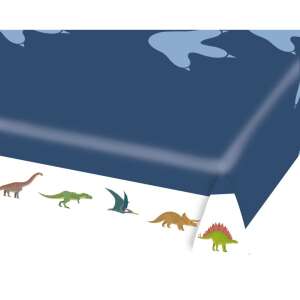 Dinosaurier Happy Papier Tischdecke, 175x115 cm, blau mit Dinosaurier-Druck - Tischdecken