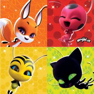 Miraculous Ladybug napkins with Ladybug, Cat Noir, Rena Rouge and Queen Bee characters - Household paper products