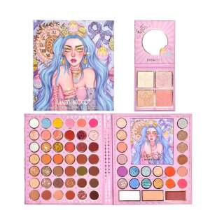 KEVIN & COCO Easter Style Blue Eyeshadow Palette, 69 colors, with a mirror and highlighter palette - Eyeshadow