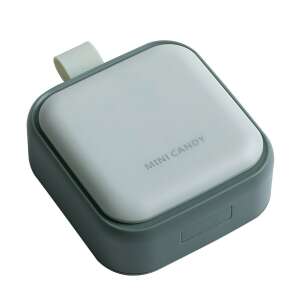 Miniaturowe pudełko do przechowywania leków, Flippy, 4 przegrody, hermetyczne zamknięcie, przenośne, kwadratowe, zielone, PP, 7,5 x 7,5 x 3 cm