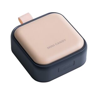 Cutie pastile mini Flippy, organizator portabil medicamente 4 compartimente, roz-negru - Îngrijire la domiciliu