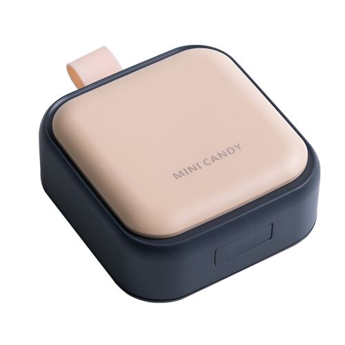 Flippy Mini Pillendose, tragbarer 4-Fach-Medikamenten-Organizer, Rosa und Schwarz