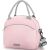 Flippy pink insulated lunch bag with handle and shoulder strap