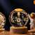 Flippy LED Astronaut Galaxy 3D Crystal Ball Lamp with Wooden Base