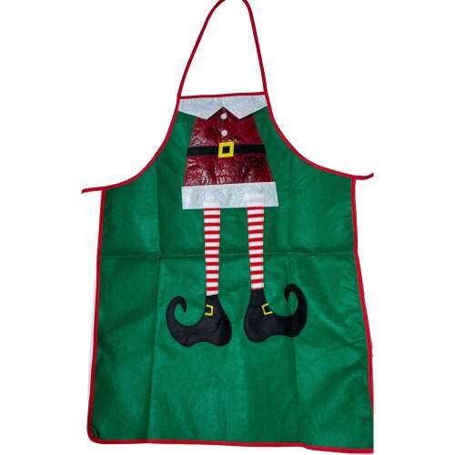 Green Christmas Elf Apron for Adults, Polyester