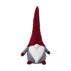 Red and grey Christmas gnome ornament, Flippy, 40 cm tall, textile material - Christmas Decoration