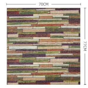 10 db Flippy 3D tapétalap készlet, 70 x 77 cm, 3 mm, 5,3 m², "színes tégla" típus 107747346 - Tapéta