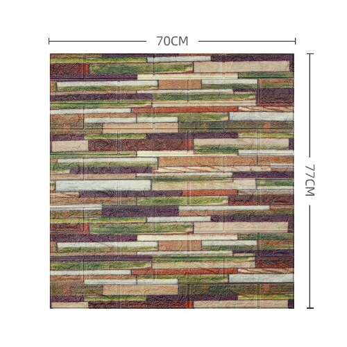 10 db Flippy 3D tapétalap készlet, 70 x 77 cm, 3 mm, 5,3 m², "színes tégla" típus 107747346