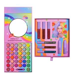 Kevin & Coco 39 Fashion Eyeshadow Palette Makeup Set with Lipsticks, Gloss, Eyeliner, Blush, Rainbow Colors - Eyeshadow