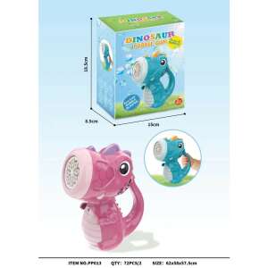 Interaktív játék szappanbuborékokhoz, KeepHome, hangok és fények, dinoszaurusz modell, 8 lyuk, rózsaszín