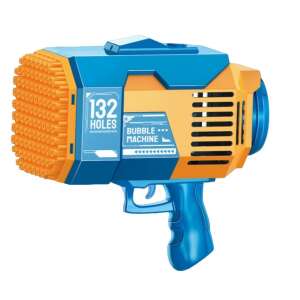 Pistol cu bule Flippy, 132 de găuri, albastru și portocaliu, mașină de bule - Bule de sapun