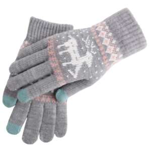 Дамски ръкавици, KeepHome, модел елен, функция сензорен екран, плетен акрилен материал, еластичен маншет, кадифена вътрешност, универсален... 107748202 - Дамски аксесоар