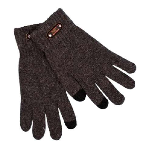 Сиви плетени ръкавици за мъже, марка Flippy, с флис подплата и еластична маншета