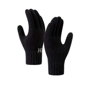 Flippy Model H érintőképernyős férfi kesztyűk, fekete, kötött akril, bolyhos béléssel, univerzális méret - Férfi kesztyű
