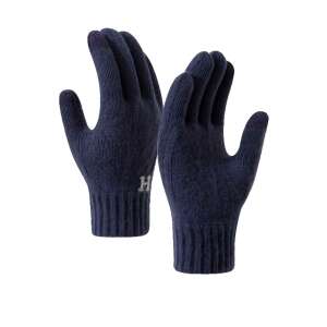 Manusi de Barbat, KipHome, Model H, Functie Touchscreen (ecran tactil), Material Acril Tricotat, Manseta Elastica, Interior Catifelat, Marime Universala, Albastru Marin 107748065 - Mănuși pentru bărbați