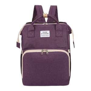 Purple Flippy multifunctional diaper bag backpack with changing mat and foldable baby bed - Dressing Accessory