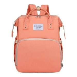 Pink diaper bag backpack with multiple pockets and a changing mat, Flippy multifunctional backpack for moms - Dressing Accessory