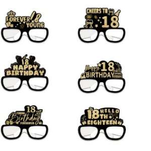 Set 6 ochelari petrecere majorat negri KipHome - Accesorii pentru petrecere