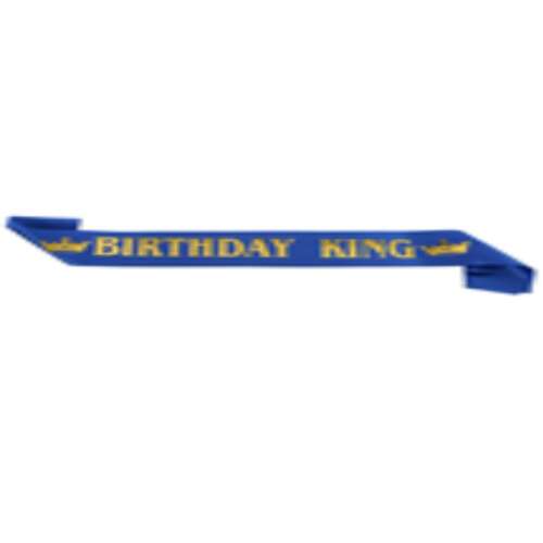 Születésnapi szalag, KeepHome, Modell Születésnapi Király, Születésnapi téma, 160x9,5 cm, Kék