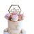 Decoratiune Topper pentru Tort, KipHome, Model Hexagon Scris Happy Birthday, Tematica Aniversare, Auriu 107748155