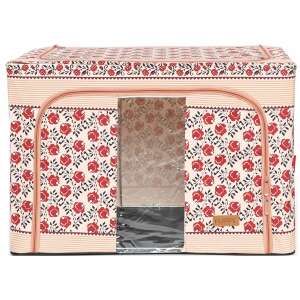 Cutie de depozitare pliabilă Flippy 100L cu fereastră frontală, model floral tradițional, 60x42x40 cm - Organizatori de garderobe