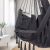 Pepita dark grey single Brazilian hanging chair with cushions in living room setting