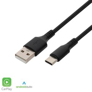 Kabel ładujący i do transmisji danych Home USBAC1 USB-A do USB-C, 1 metr, czarny oplot - Kabel