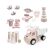 Wader Rozé Set de joacă: Include camion de jucărie, set de bowling, set de ceai, jucării de nisip și inele de stivuire în culori pastelate roz și alb.