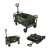 Pepita folding wagon with adjustable handle, green, collage showing different angles and folded state