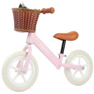 Pepita cadru metalic biciclete de alergare cu coș și corn 12" #roz-maro