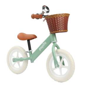 Balančný bicykel Pepita s košíkom a klaksónom, zelený - Hračky