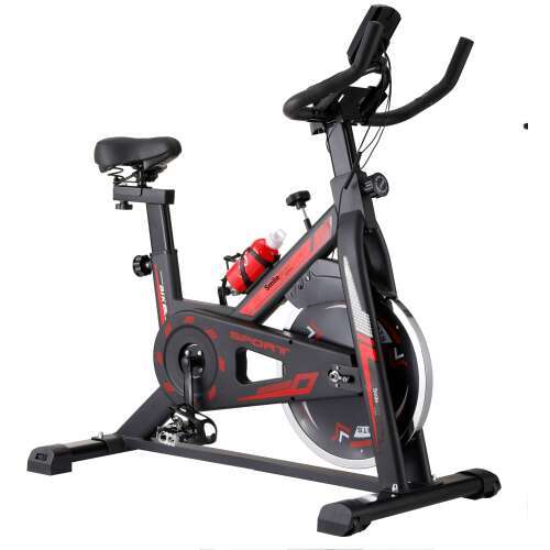 Felbontott - SmileSPORT Racing PRO 700 Spinning Kerékpár pulzus- és kalóriamérő funkcióval #fekete-piros 