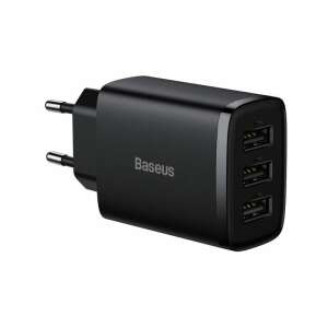 Adapter Baseus Baseus kompaktni punjač 3x USB 17W crni (CCXJ020101) 107764459 - Mrežni adapter