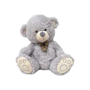 Szary pluszowy miś z muszką, 43 cm - Nonbrand Plusz