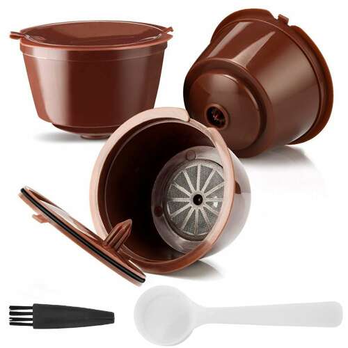 Újrahasználható kávé kapszulák Dolce Gusto kávéfőzőkhöz, barna, 3 db-os készlet