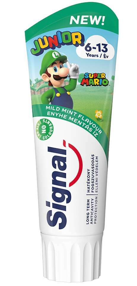 E-shop Signal Junior Super Mario jemná mätová Zubná pasta 3x75ml