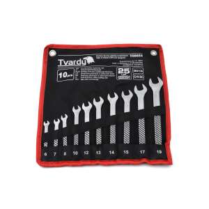 10 Combination Wrenches, 6-19 mm, CRV Steel, Tvardy T00654 107770591 - Tvardy