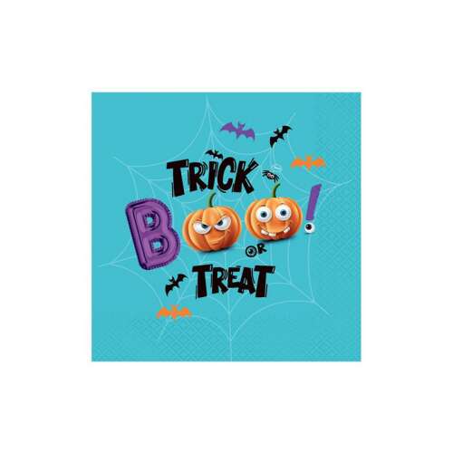 Serwetka Halloween Boo z dyniami i nietoperzami