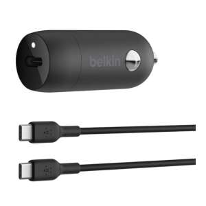 Belkin CCA004bt1MBK-B6 Ładowarka samochodowa z kablem USB-C, Czarny - Ładowarka samochodowa