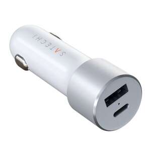 Încărcător auto Satechi ST-TCPDCCS cu porturi USB-C și Lightning, alb - Incarcatoare auto