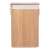 Bamboo laundry hamper with lid and rope handles, front view