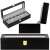 Black wooden watch box with glass top, 6 slots for watches