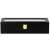 Black wooden watch box with glass top, 6 slots for watches, closed