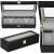 Black wooden watch box with glass top, 6 slots for watches