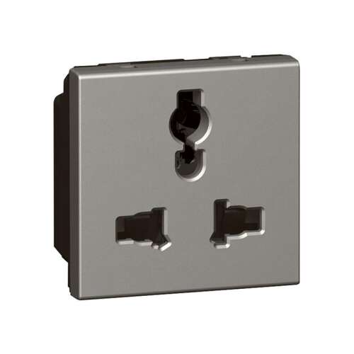 Legrand Arteor Multistandard aljzat, 2P+E, nem kapcsolható, redőnnyel, 2 modul, magnézium - Legrand
