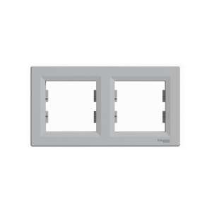 Schneider Electric ASFORA cadru orizontal din aluminiu dublu - Rame pentru întrerupătoare